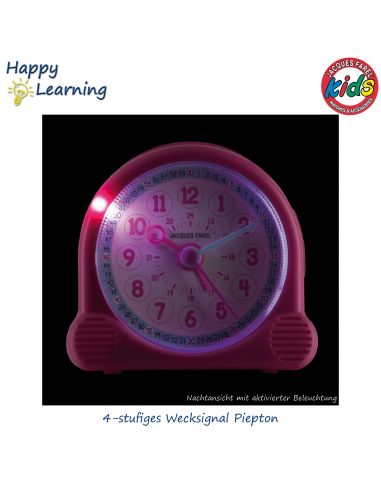 Jacques Farel Kinder Wecker Happy Learning Rosa