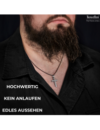 Traveller Kreuz Kette - Herren - Made in Germany - Edelstahl - 50 cm - 171005