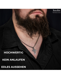 Traveller Kreuz Kette - Herren - Kette Man - Made in Germany - Edelstahl - 50cm lang