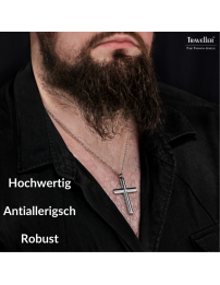 Traveller Kreuz Kette - Herren - Kette Man - Edelstahl - 50+5cm