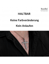 Traveller Kreuz Kette - Herren - Kette Man - Edelstahl - 50+5cm