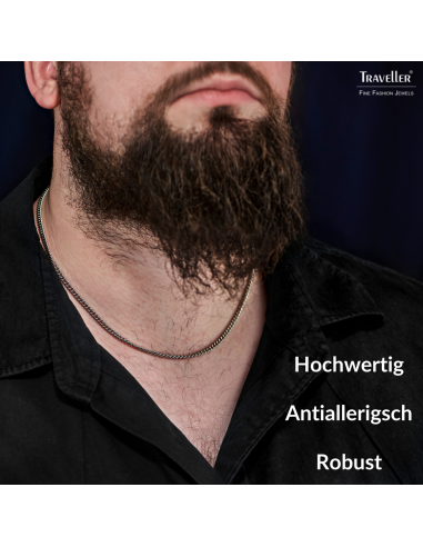 Traveller Collier - Herren - Kette Man - Made in Germany - Edelstahl - 50cm lang