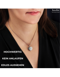 Traveller Foto Medaillon - Made in Germany - Silber - Glänzend/Matt - Herz 18x17mm - Nachhaltig - Kette 45 cm - 571006