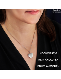 Traveller Foto Medaillon - Made in Germany - Silber - Glänzend - Herz 20x20mm - Nachhaltig - Kette 45 cm - 571007