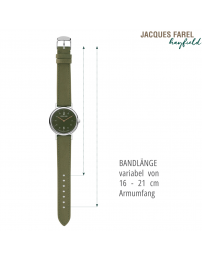JACQUES FAREL hayfield - Duurzaam dameshorloge - Gerecycled staal - Vegan - Bosgroen - ORS 1177