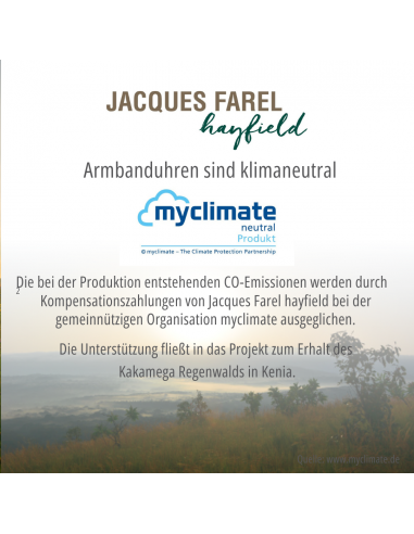 JACQUES FAREL hayfield - Duurzaam dameshorloge - Gerecycled staal - Vegan - Bosgroen - ORS 1177