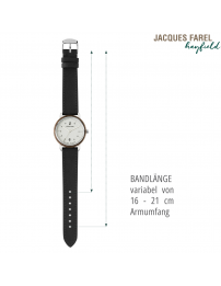 JACQUES FAREL hayfield - Duurzaam dameshorloge - Walnoothout - Vegan - Zwart - ORW 1040