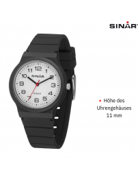 SINAR Uhr Analog - 34 mm - 13-18 cm - 10 Bar - Schwarz - XB-18-1