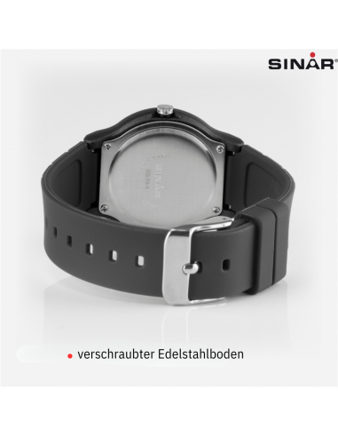 SINAR Uhr Analog - 34 mm - 13-18 cm - 10 Bar - Schwarz - XB-18-1