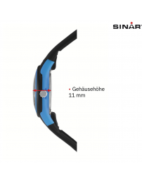Sinar Uhr - Analog - Schwarz/Blau - 29mm - 10 Bar - Weiches Verstellbares Band 12-17.5cm - XB-47-1