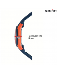 Sinar Armbanduhr - Analog - Dunkel Blau / Orange - 29mm - 10 Bar - Verstellbares Band 12-17,5cm - XB-47-12