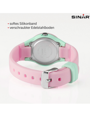 Sinar Armbanduhr - Analog - Rosa / Mint - 29mm - 10 Bar - Verstellbares Band 12-17,5cm - XB-47-9
