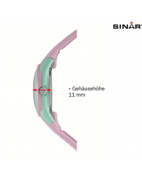 Sinar Armbanduhr - Analog - Rosa / Mint - 29mm - 10 Bar - Verstellbares Band 12-17,5cm - XB-47-9
