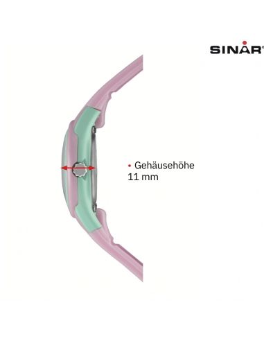Sinar Armbanduhr - Analog - Rosa / Mint - 29mm - 10 Bar - Verstellbares Band 12-17,5cm - XB-47-9
