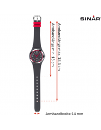 Sinar Armbanduhr - Analog - Grau / Pink - 36mm - 10 Bar - Verstellbares Band 13-18,5cm - XB-48-11