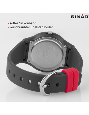 Sinar Armbanduhr - Analog - Grau / Pink - 36mm - 10 Bar - Verstellbares Band 13-18,5cm - XB-48-11