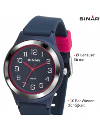 Sinar Armbanduhr Analog Blau/Rosa - XB-48-2