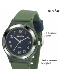 Sinar Armbanduhr Analog Grün/Blau - XB-48-3