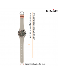Sinar Armbanduhr Analog Grau/Rosa - XB-48-5