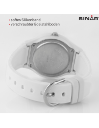 Sinar Armbanduhr - Analog - Weiss/ Gold - 36mm - 10 Bar - Verstellbares Band 13-18,5 cm - XB-48-0
