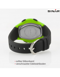 Sinar Uhr - Digital - Schwarz / Grün - 10 Bar wasserdicht - Ø 36 mm - Verstellbares Armband (13-18.5 cm) - XE-64-3