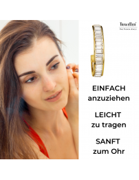 Traveller Ohrclip - Creolen - 22kt Vergoldet - Kristalle - Ø 30mm - 157652