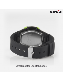 Sinar Armbanduhr - Easserdicht - Digital - Verstellbar (13.5-19 cm) - Schwarz/Silber XF-68-1