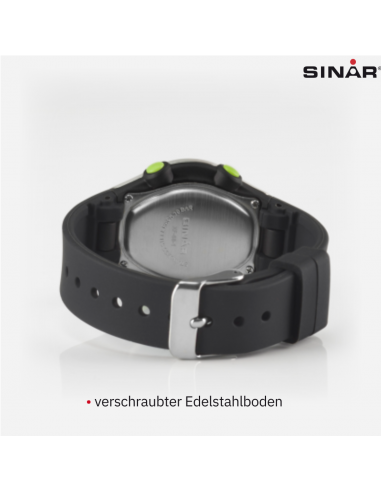 Sinar Armbanduhr - Easserdicht - Digital - Verstellbar (13.5-19 cm) - Schwarz/Silber XF-68-1