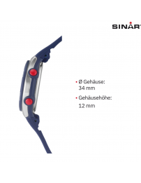 Sinar Armbanduhr - Wasserdicht - Digital - Verstellbar (13.5-19 cm) - Blau / Silber - XF 68-2