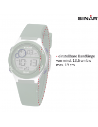 Sinar Armbanduhr - Wasserdicht - Digital - Verstellbar (13.5-19 cm) - Grün - XF 68-3