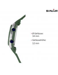 Sinar Armbanduhr - Wasserdicht - Digital - Verstellbar (13.5-19 cm) - Grün - XF 68-3