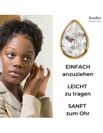 Traveller Ohrclip - 22kt Vergoldet - Kristalle - Tropfen - 15x11 mm - 157654