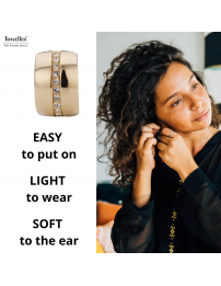 Traveller Clip-on Earring - Gold coloured - Preciosa Crystals - 22ct gold plated - 16x10 mm - 156591