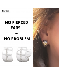 Traveller clip earring - crystals - platinum plated - 156592