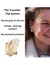 Traveller Clip-on Earrings - 22ct Gold plated - matt/ shiny - Gold-coloured - Wave - 18x9 mm - 155100