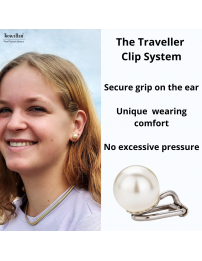 Traveller Clip-on Earrings - Pearls -  10 mm - Creme - Platinum plated - Silver-coloured - 15x10 mm - 714110