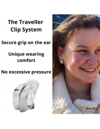 Traveller Clip-on Earrings - Platinum plated - Matt/ shiny - Wave - Silver-coloured - 18x9 mm - 155101