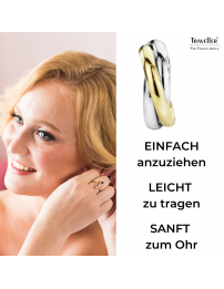 Traveller Creolen - Edelstahl - Bicolor - Gold- und Silberfarbe - Twist-effekt - 19 mm - 182046