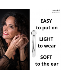 Traveller Clip-on Earrings - Hoops - Platinum plated - Silver-coloured - 25 mm - 155049