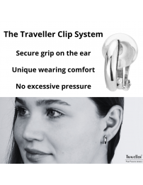 Traveller Clip-on Earrings - Platinum plated - Hoop-shaped - Silver-coloured - 14x4 mm - 156795