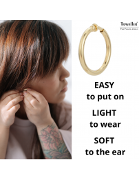 Traveller Clip-on Earrings - Hoop Earrings - 22ct Gold Plated - Ø 33 mm - 155050