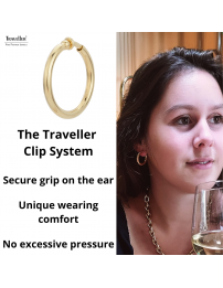 Traveller Clip-on Earrings - Hoop Earrings - 22ct Gold Plated - Ø 33 mm - 155050