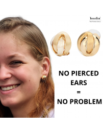 Traveller Clip-on earrings - 22ct Gold plated - Matt/ shiny - Knot - Gold-coloured - 15 mm - 157159