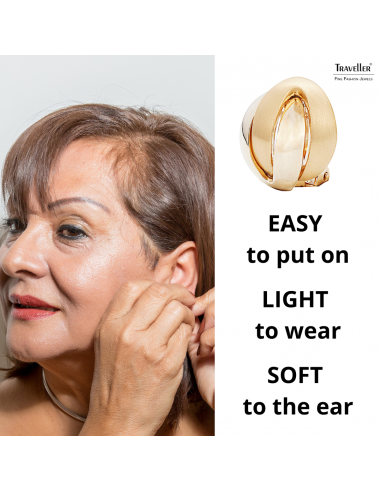 Traveller Clip-on earrings - 22ct Gold plated - Matt/ shiny - Knot - Gold-coloured - 15 mm - 157159