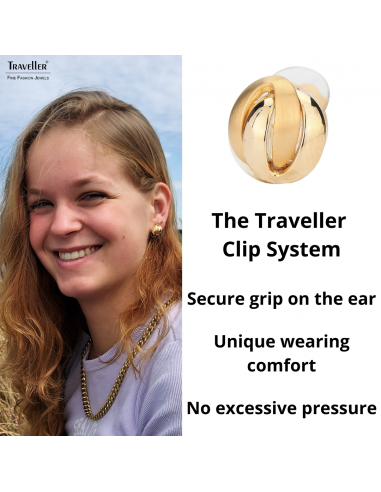 Traveller Clip-on earrings - 22ct Gold plated - Matt/ shiny - Knot - Gold-coloured - 15 mm - 157159