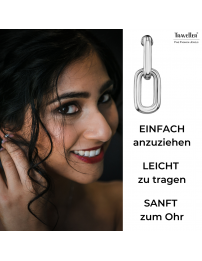 Traveller Ohrclips - Hänger - Silberfarben - Glieder - Platiniert - 23 x 7 mm - 157664