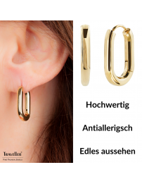 Traveller Creolen - Edelstahl - Goldfarbe - 14 mm - 181131