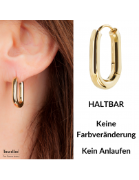 Traveller Creolen - Edelstahl - Goldfarbe - 14 mm - 181131