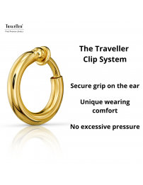 Traveller Clip-on Earring - Hoop - 18 mm - 22ct Gold plated - 157599