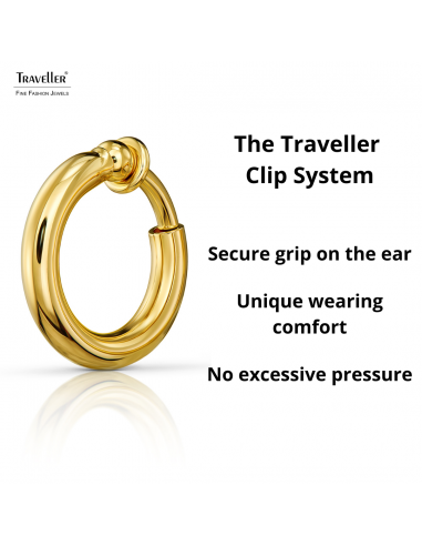 Traveller Clip-on Earring - Hoop - 18 mm - 22ct Gold plated - 157599